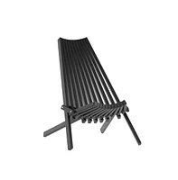 Merrick Lane Dubois Indoor/Outdoor Solid Acacia Wood Low Profile Lounge Folding Chair For Use With Backyard, Patio, Sunroom, Porch, Garden