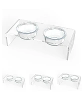 Clearly Loved Pets Modern Acrylic Glass Bowl Feeders, Standard Style