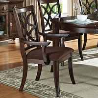 Streamdale Furniture Keenan Armchair (Set of 2) In Brown Microfiber & Dark Walnut