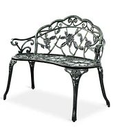 Sugift Aluminum Patio Outdoor Garden Bench Chair Loveseat Cast