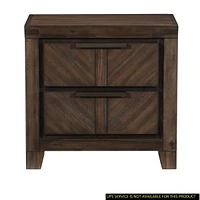 Streamdale Furniture Modern-Rustic Design 1 Piece Wooden Nightstand Of Drawers Distressed Espresso Finish Plank Style