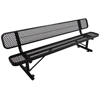 8 Ft. Outdoor Steel Bench With Backrest