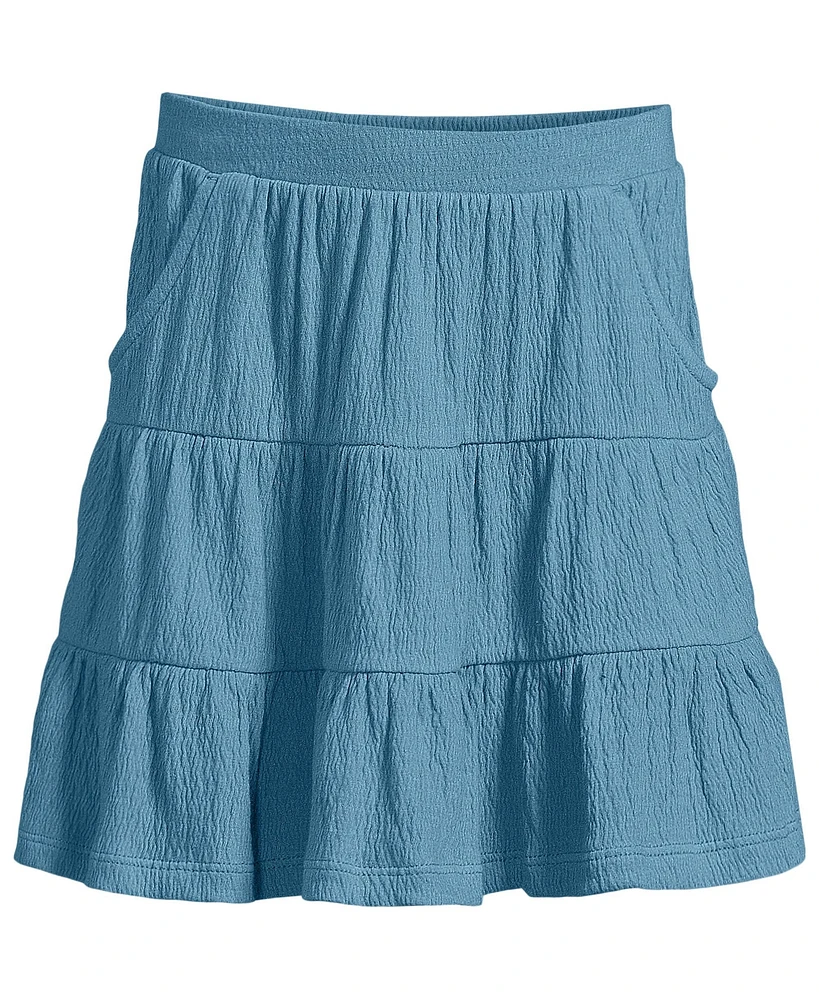 Lands' End Girls Knit Gauze Tiered Skirt