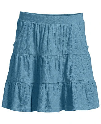 Lands' End Girls Knit Gauze Tiered Skirt