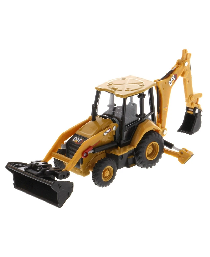 Diecast Masters 1/64 Caterpillar 420 Xe Backhoe Loader with Auger, Forks, Arm & Hammer 85765