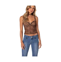 Edikted Women's Lidia Sheer Mesh Bra Top