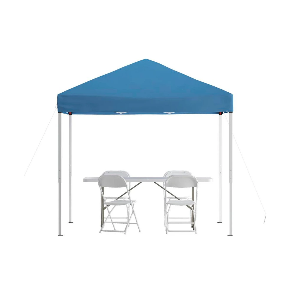 Emma+Oliver Outdoor Event/Tailgate Set With Pop Up Event Canopy With Carry Bag, Bi-Fold Table And 4 Folding Chairs