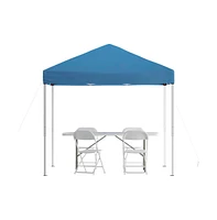 Emma+Oliver Outdoor Event/Tailgate Set With Pop Up Event Canopy With Carry Bag, Bi-Fold Table And 4 Folding Chairs