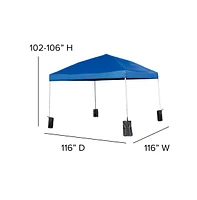 Emma+Oliver Portable Tailgate And Camping Set With Pop Up Event Canopy Tent Wheeled Case Folding Table Benches