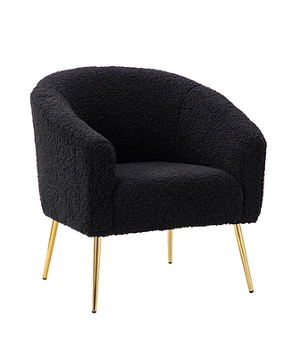 Hulala Home Connor Contemporary Polyester Accent Chair with Metal Legs