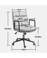 Streamdale Furniture Ergonomic Pu Leather Office Chair with Reclining Back