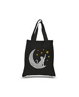 La Pop Art Cat Moon - Small Word Tote Bag