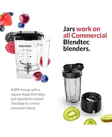 Blendtec Mini WildSide, Five Sided, Personalized Blender Jar Vented Latching Lid, Bpa-free, Clear, 46 oz