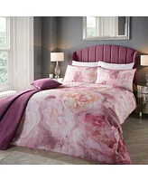 By Caprice Home 100% Cotton Rose Bloom Print Duvet Cover Set With Matching Pillow Cases Queen