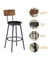 Streamdale Furniture Industrial 3-Piece Bar Table Set with Upholstered Stools