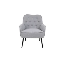 Streamdale Furniture Light Grey Velvet Armchair for Living Room/Office