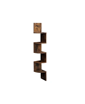 Slickblue 5-tier Zigzag Design Corner Wall Shelf