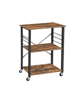 Slickblue Kitchen Baker s Rack, Microwave Oven Stand Storage Cart, 3-Tier Serving Cart