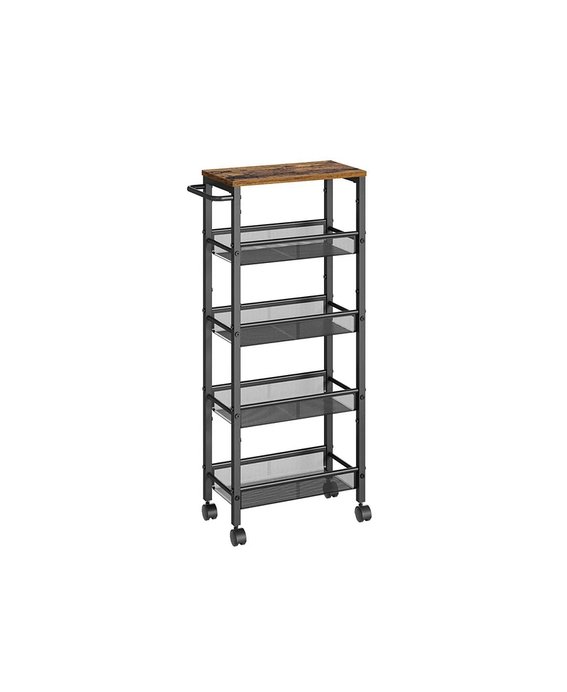 Slickblue Deep Slim Rolling Cart Space-Efficient Organizer on Wheels