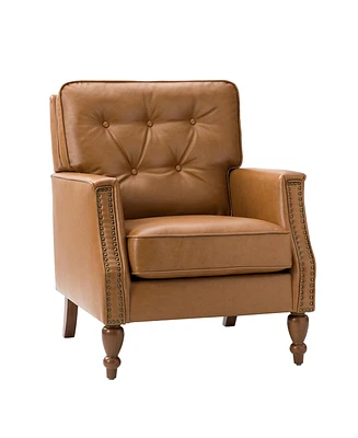 Hulala Home Dennin Transitional Style Upholstered Pu Armchair with Button-Tufted