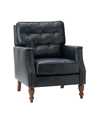 Hulala Home Dennin Transitional Style Upholstered Pu Armchair with Button-Tufted