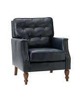 Hulala Home Dennin Transitional Style Upholstered Pu Armchair with Button-Tufted