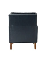 Hulala Home Dennin Transitional Style Upholstered Pu Armchair with Button-Tufted