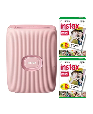 Fujifilm Instax Mini Link2 Smartphone Printer (Pink) and Film Pack (40 Sheets)