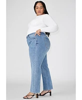 Eloquii Women's The Naomi Comfort Stretch Straight Leg Jean