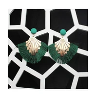 Sohi Women's Gold Tassel Drop Earrings