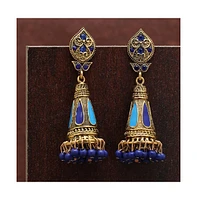 Sohi Women's Gold Ethnic Drop Earrings
