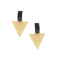 Sohi Women's Black Triangle Drop Earrings