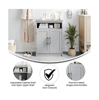 Merrick Lane Vigo Bathroom Storage Cabinet With Adjustable Shelf