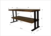 Streamdale Furniture Media Console Table With One Shelf To Your Home Decor, Natural Reclaimed Wood And Black Finish