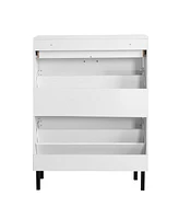 Streamdale Furniture Modern Shoe Cabinet with Drawers and Metal Legs