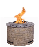 Simplie Fun Stackstone Look Smokeless Firepit With Wood Pellet/Twig/Wood As The Fuel