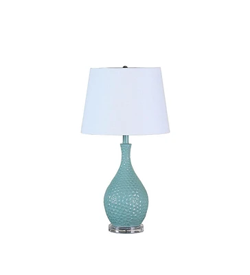 Simplie Fun 28" Teal Telli Pebble Mid-Century Resin Table Lamp