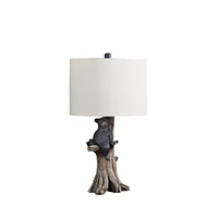 Streamdale Furniture 24.75" In Black Bear On A Tree Polyresin Table Lamp