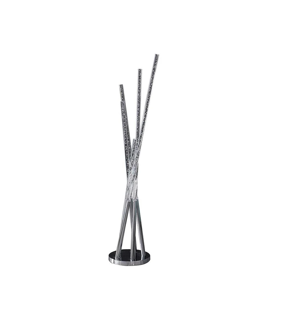 Streamdale Furniture 48.75" In Carina Modern 5 Acrylic Upright Legs Stix Led Silver Metal Floor Lamp