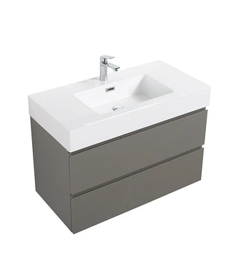 Streamdale Furniture 36" Gray Bathroom Vanity with Sink & Storage