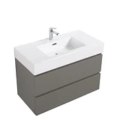 Simplie Fun 36" Gray Bathroom Vanity with Sink & Storage