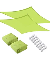 2 Pack 19x13 Ft 97% Uv Block Rectangle Sun Shade Sail Canopy Outdoor Backyard