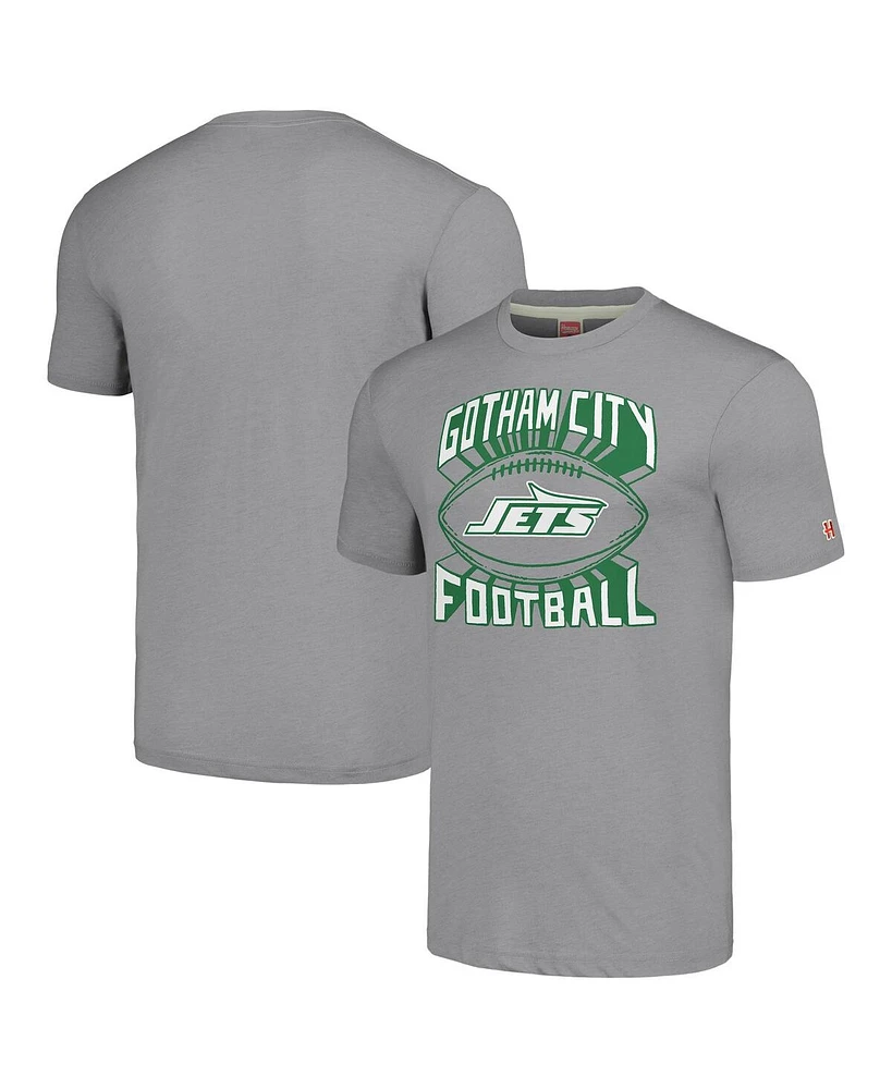 Homage Men's Gray New York Jets Hyper Local Tri-Blend T-Shirt