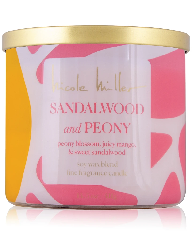 Nicole Miller Sandalwood & Peony Candle, 14.5 oz.