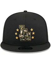 New Era Men's Black Los Angeles Dodgers 2024 Armed Forces Day 9FIFTY Snapback Hat