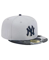 New Era Men's Gray York Yankees Active Team Camo 59FIFTY Fitted Hat