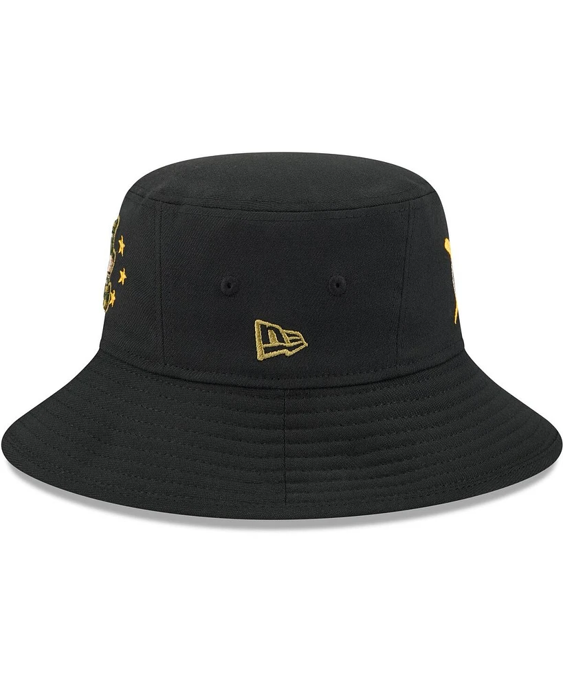 New Era Men's Black Atlanta Braves 2024 Armed Forces Day Bucket Hat