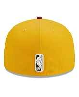 New Era Men's Yellow/Red York Knicks Fall Leaves 2-Tone 59FIFTY Fitted Hat