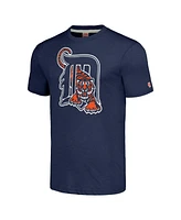 Homage Men's Navy Detroit Tigers Cooperstown Collection Hand-Drawn Logo Tri-Blend T-Shirt