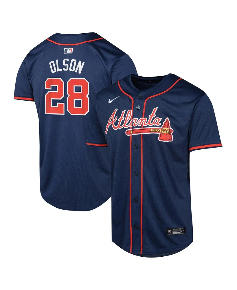 Nike Big Boys and Girls Matt Olson Navy Atlanta Braves Alternate Limited Player Jersey